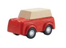 מכונית קטנה אדומה מעץ
